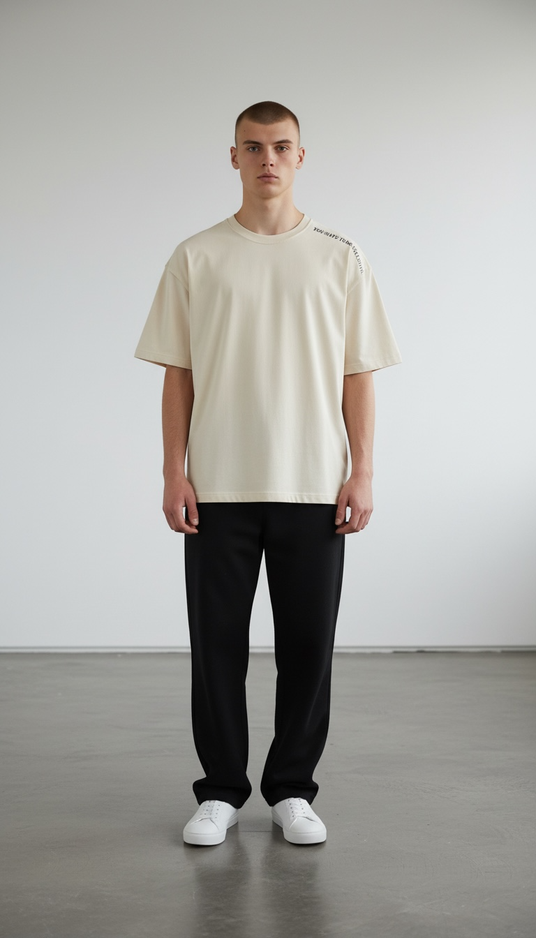 KASRO SHOULDER TYPOGRAPHY T-SHIRT