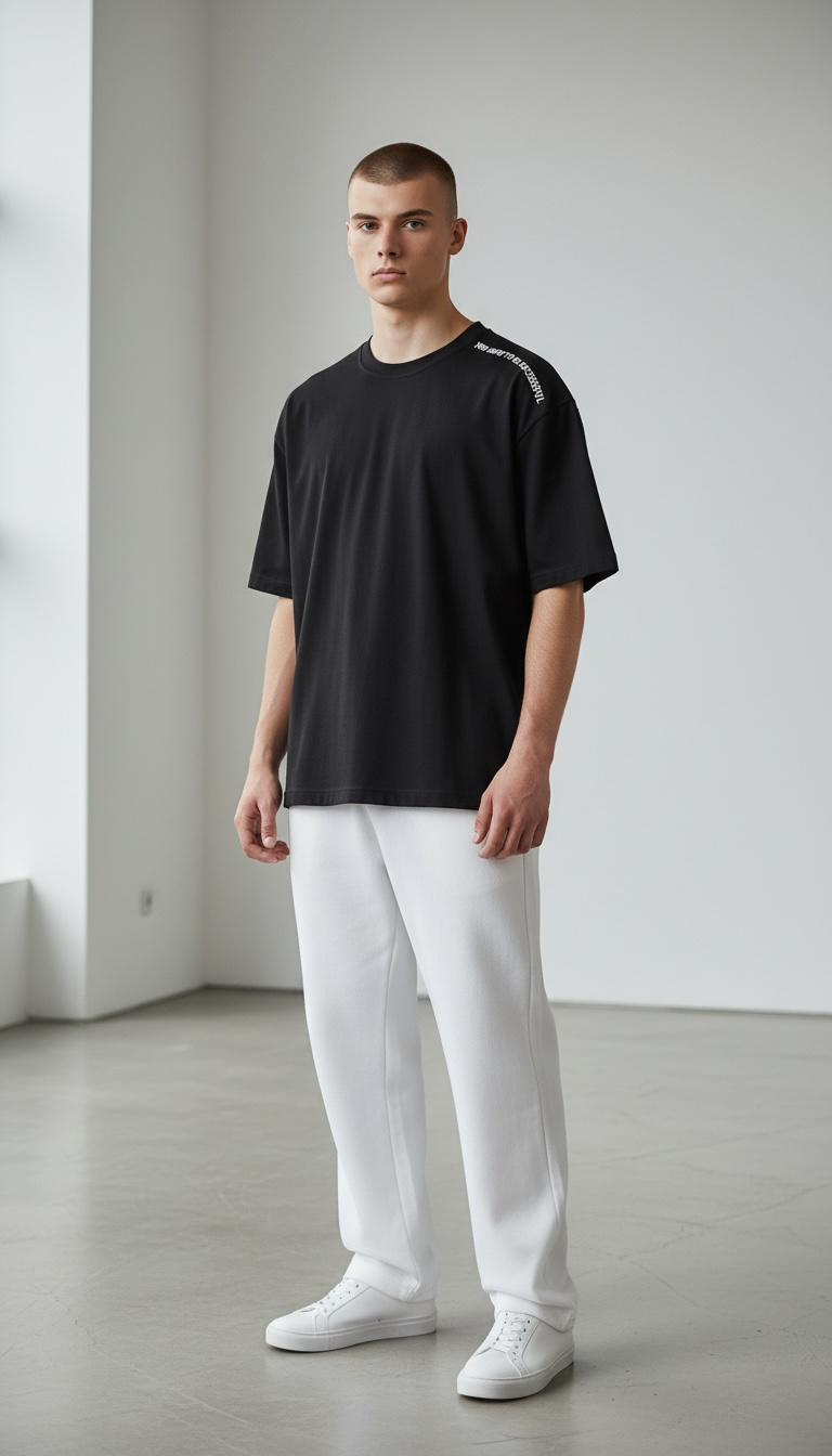 KASRO SHOULDER TYPOGRAPHY T-SHIRT