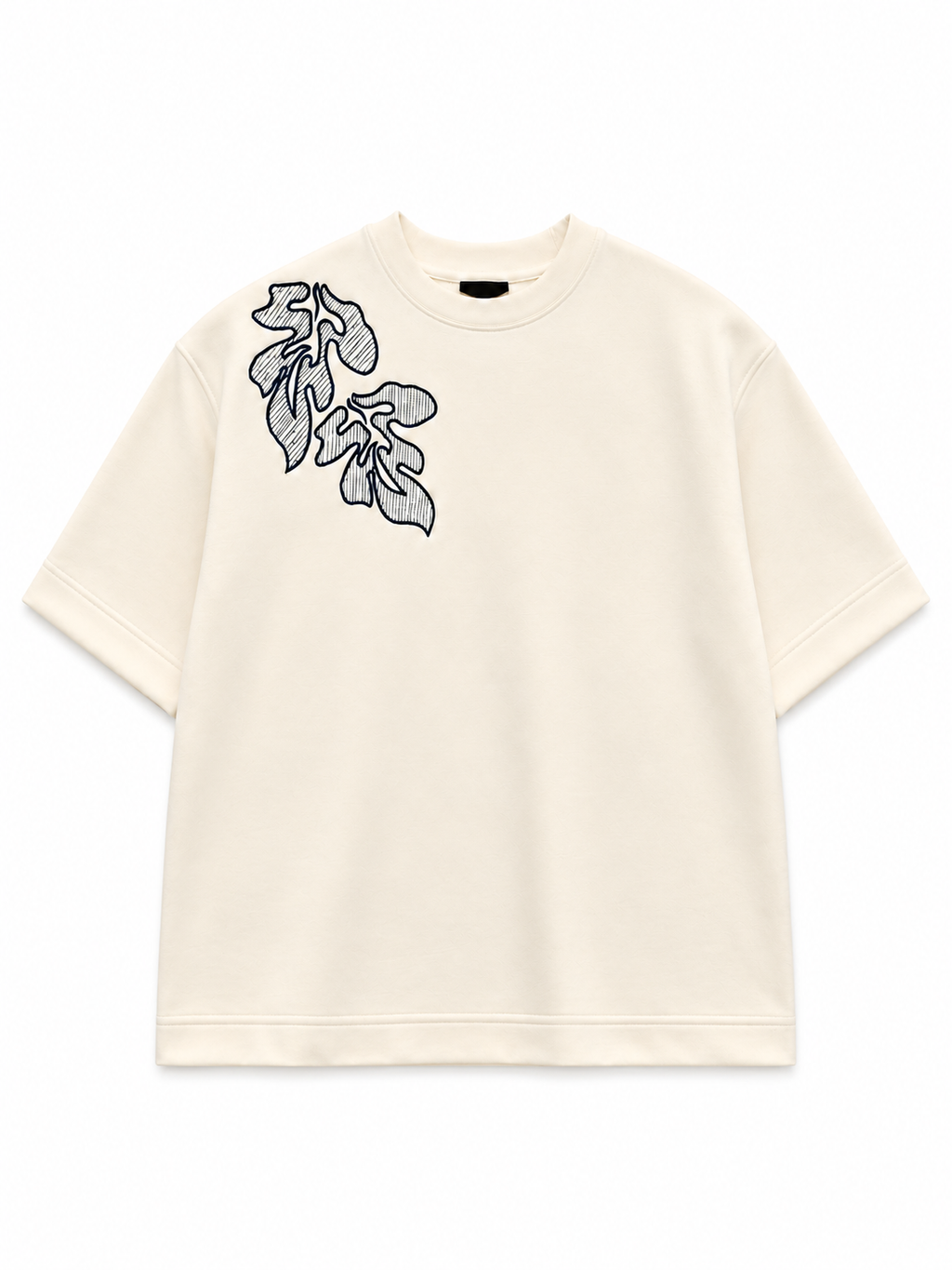 KASRO LEAF EMBROIDERY T-SHIRT DB