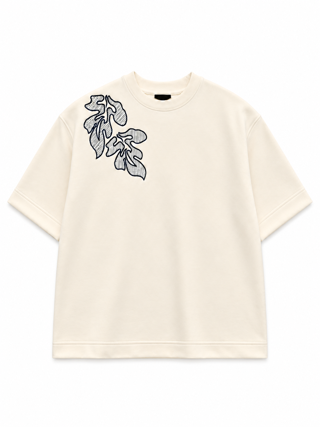 KASRO LEAF EMBROIDERY T-SHIRT DB