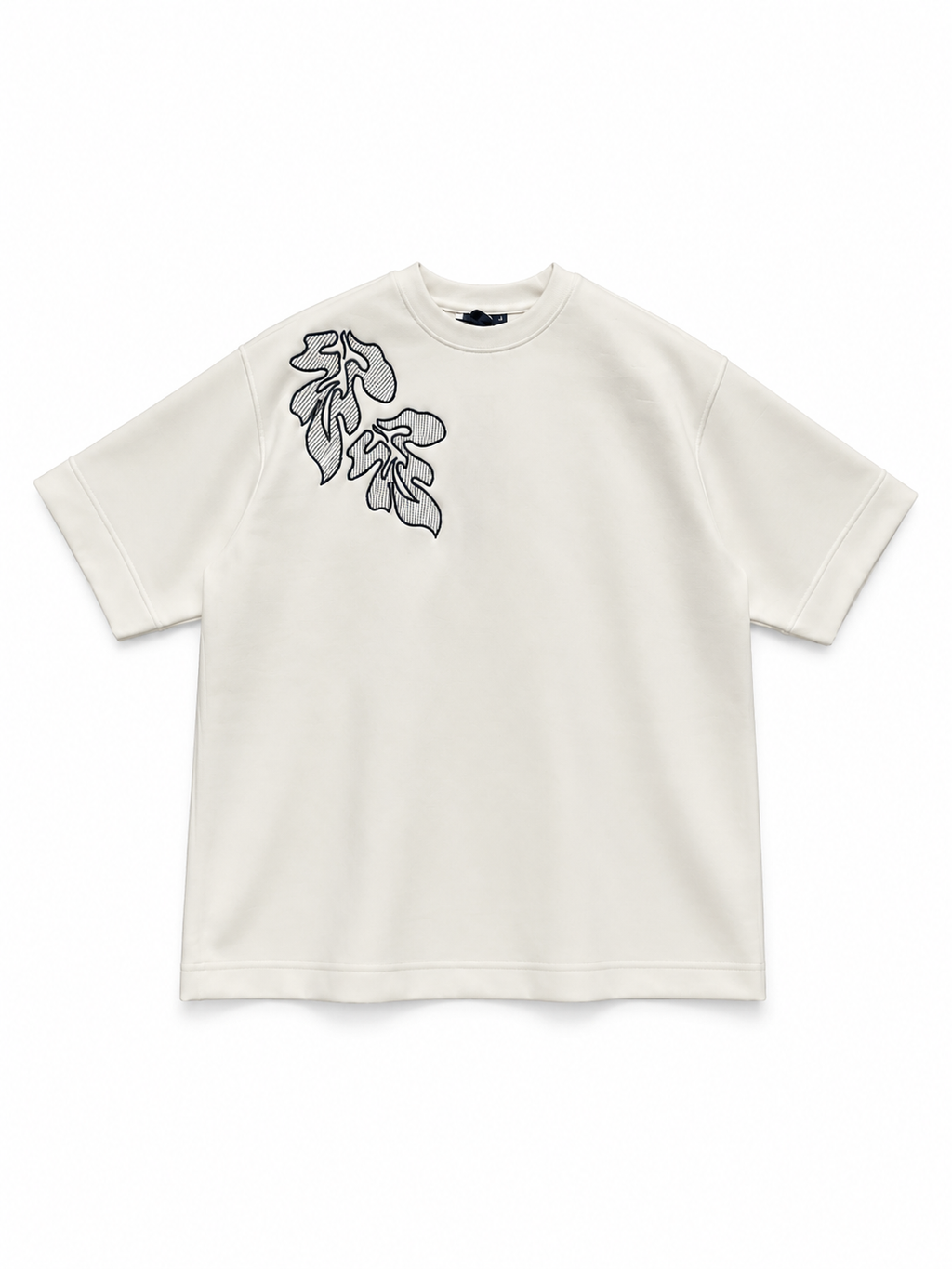 KASRO LEAF EMBROIDERY T-SHIRT DB