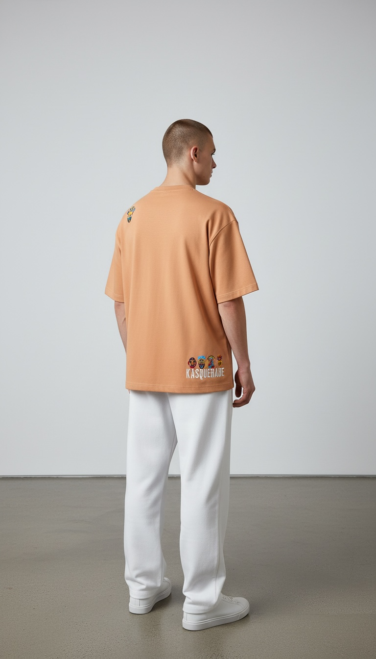 KASRO TRIBAL MSK EMBROIDERY T-SHIRT DB