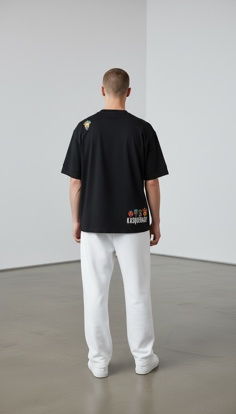 KASRO TRIBAL MSK EMBROIDERY T-SHIRT DB