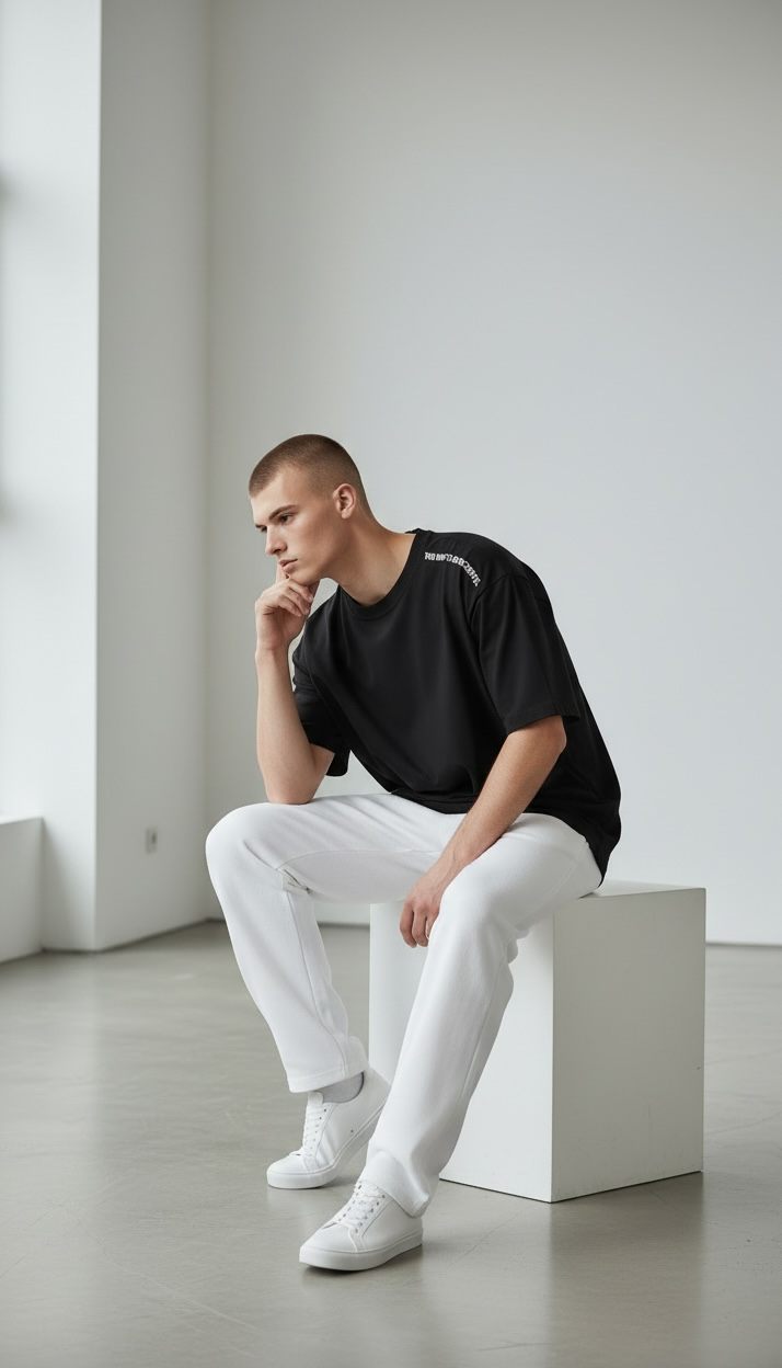 KASRO SHOULDER TYPOGRAPHY T-SHIRT