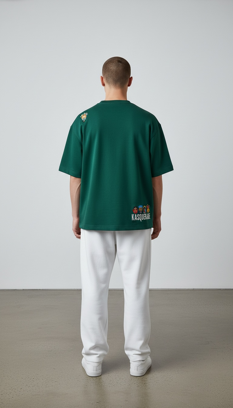 KASRO TRIBAL MSK EMBROIDERY T-SHIRT DB