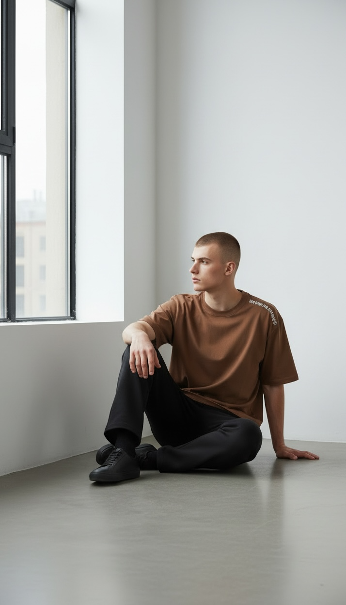 KASRO SHOULDER TYPOGRAPHY T-SHIRT